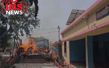 Police Station and set it on fire in Tarabari village of Bihar's Araria district after a man and his minor 'wife' allegedly died by suicide in the police custody. 