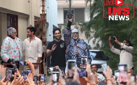 Big B Amitabha Bachchan promotes her grandson Agastya! Nice entry outside Jalsa