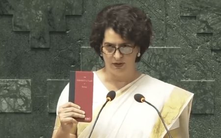 Priyanka Gandhi took oath as a Lok Sabha member! Everyone's eyes are on how Priyanka surrounds PM Modi with her style?