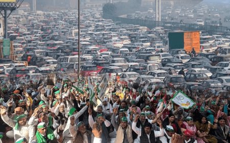 Farmers' 'Delhi Chalo' March - Traffic jam in Delhi NCR and Haryana! Farmers on the road in Ambala