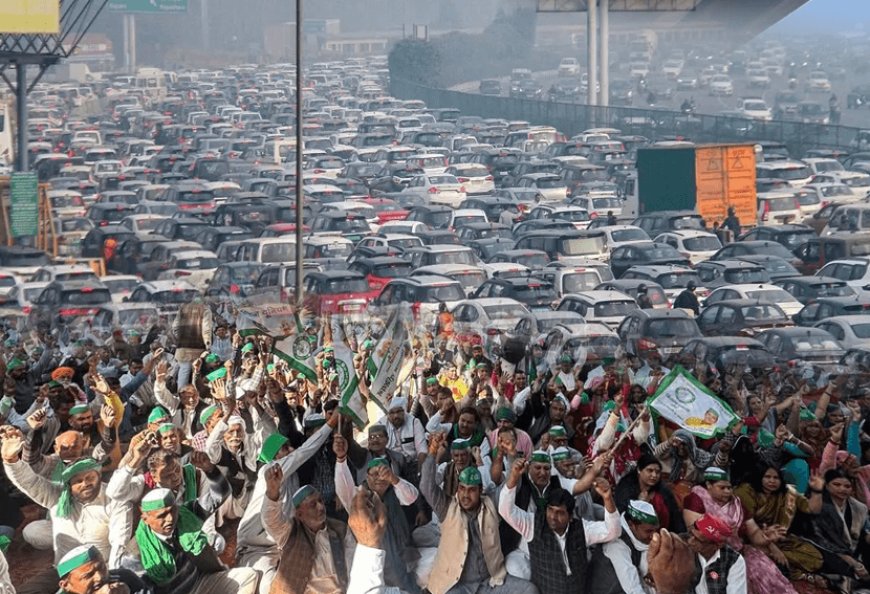 Farmers' 'Delhi Chalo' March - Traffic jam in Delhi NCR and Haryana! Farmers on the road in Ambala