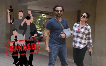 Kareena Kapoor Khan and Saif Ali Khan! Don't follow them to take pictures! Staying away from kids