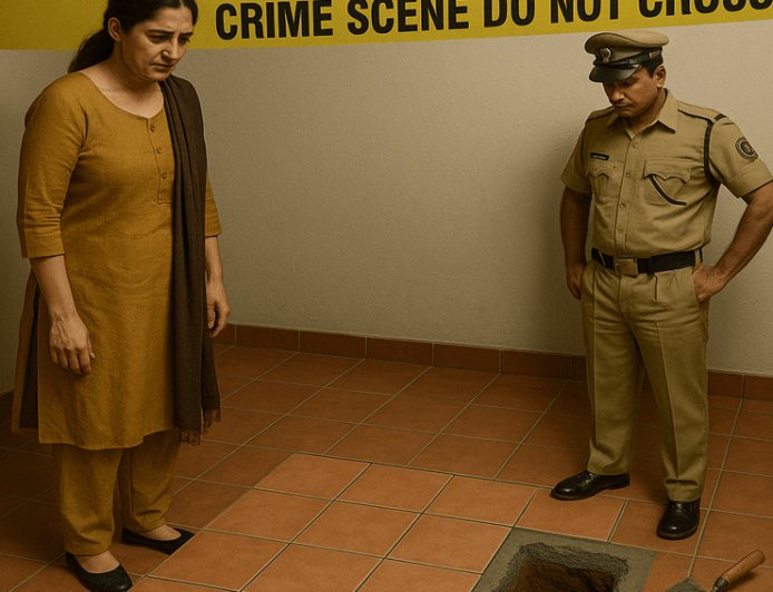 Wife killed her husband in film Drishyam style! She buried her husband's body and laid tiles on top of it