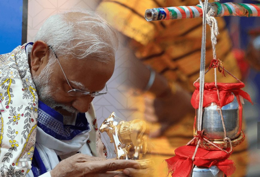 On the 75th birthday of Prime Minister Modi, 75 liters of holy Ganga water was sent as a Kaanvad in the name of 75 Yajnas! The Kaanvadiya said that he will meet the Prime Minister and tell him to "take a bath with 75 liters of Ganga water"