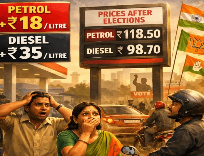 Enjoy your time until the elections! Petrol prices will increase by ₹18 and diesel by ₹35 per liter immediately after the elections.