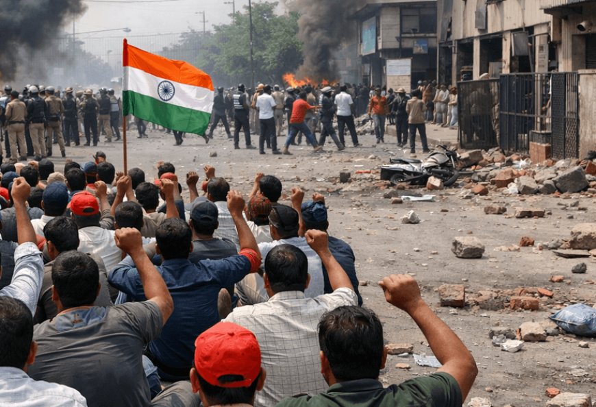 Despite the announcement of a minimum wage hike, workers' protests continue in Noida! Stone-pelting and vandalism escalate into violence.