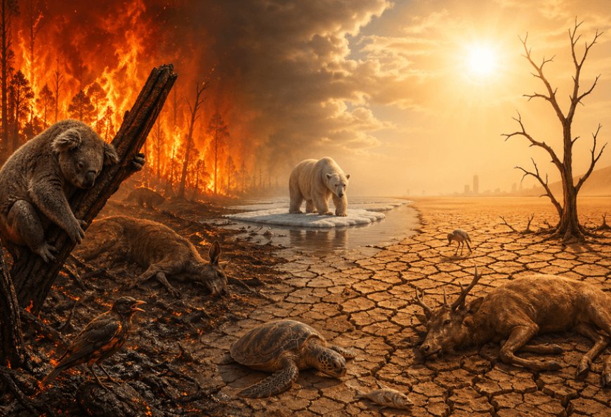 A new face of the climate crisis: Heatwaves, fires, and droughts are compounding a threat to species! By 2050, 74% of habitats could be affected by heatwaves.
