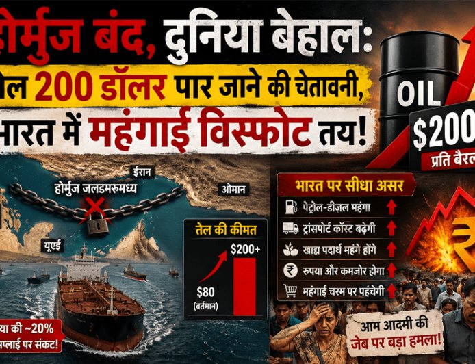“Hormuz closed, world in trouble: Oil prices may cross $200, inflation set to explode in India!”