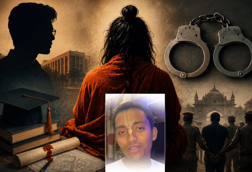 he dark truth about the IIT-graduate "fake baba"! He preyed on young women under the guise of preaching and blackmailed them with videos.  Mathura police arrested accused Abhishek Mishra, alias Adikarta Narayan Das. More victims are expected to come forward; incriminating evidence was recovered from his phone.