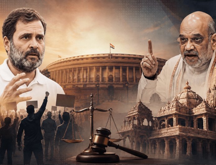 Uproar in Parliament: Opposition hits out at govt over Ram temple row, action against students