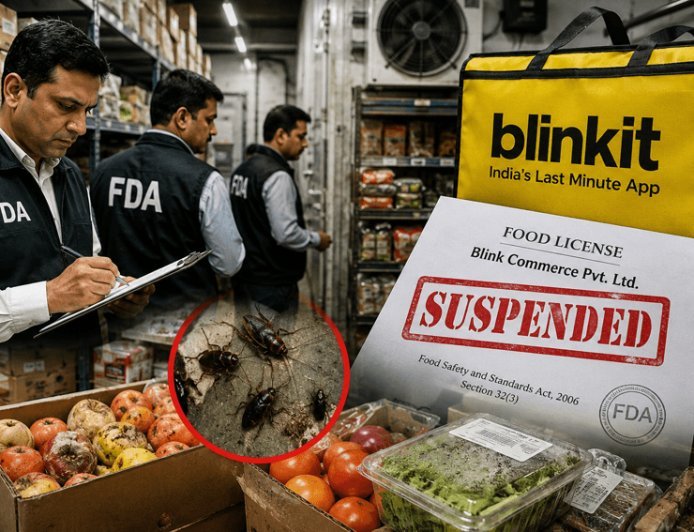 The FDA's big action on Blinkit: Food license suspended for finding cockroaches, filth and expired goods