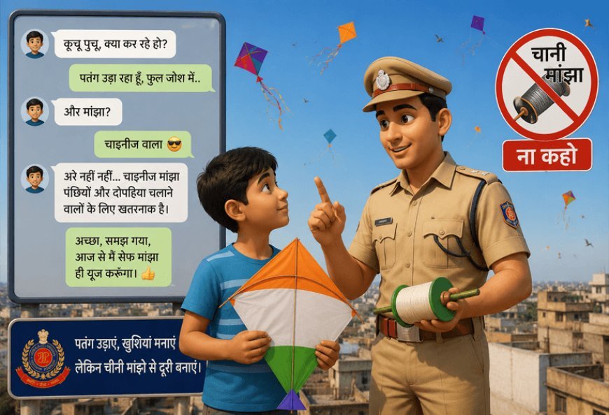 GEN Z STYLE – Delhi Police sends a strong message using 'Kuchu Puchu': Fly kites, but stay away from Chinese manjha!