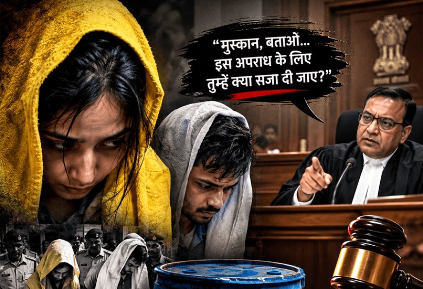 The famous blue drum case of Meerut - "Muskan, tell me... what should be your punishment for this crime? "- The court pronounced him guilty.