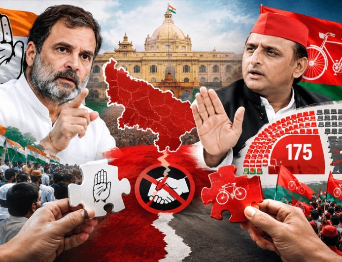 UP Politics: Congress is fighting to save its political ground. SP to contest 175 seats, rules out pact on 100